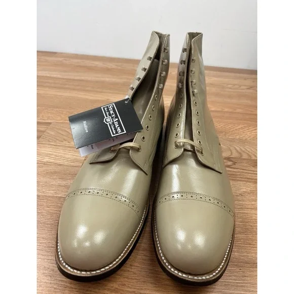 Stacy Adams Madison Cap Toe Leather Boots in Taupe, Mens Size 15 NEW - Picture 4 of 14